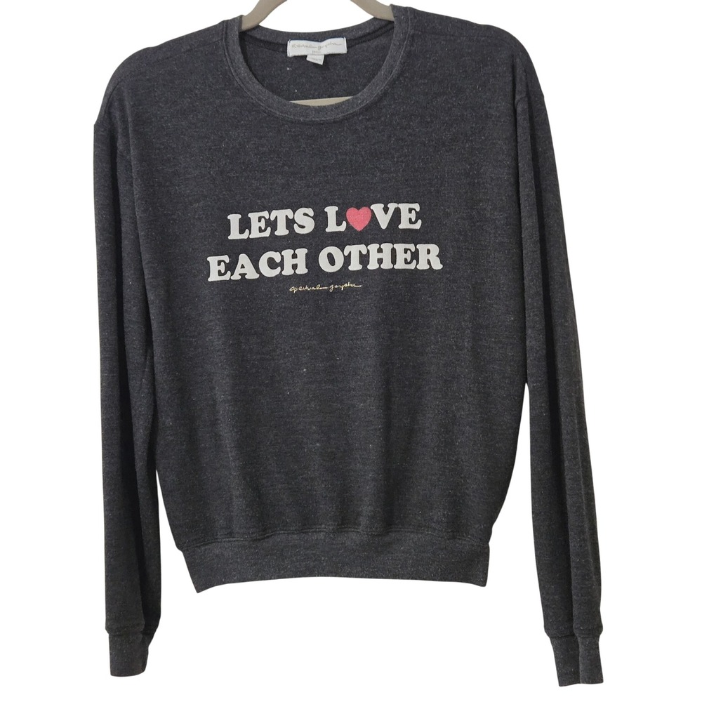 Spiritual Gangsta Indie Lets Love Each Other Sweatshirt Gray Graphic Pullover SM